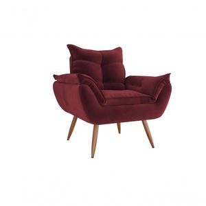 Poltrona Decorativa Tóquio 1 Lugar Veludo Vinho Matrix