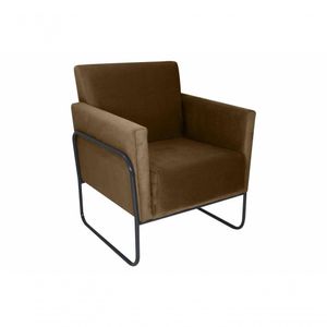 Poltrona Decorativa Pés Em Metal Atlanta Matrix - Caramelo Caramelo