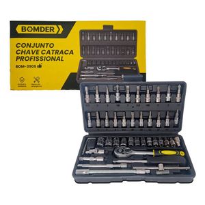 Kit Chave Canhão Catraca 46 Peça Profissional Alta Qualidade