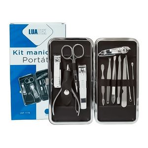 Kit Cortador De Unha Manicure Portátil Estojo Pinça Tesoura