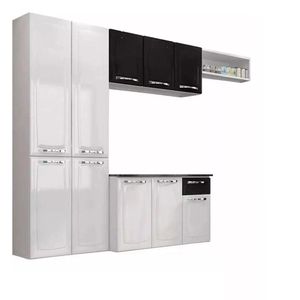 Cozinha Completa Itatiaia Amanda 4 Peças Branco E Preto