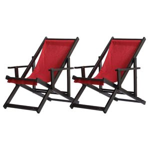 Kit 2 Espreguiçadeiras Dobrável Black Cb-vermelho