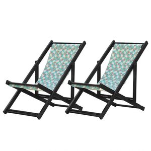 Kit 2 Espreguiçadeiras Dobrável Black Sb-triang Azul