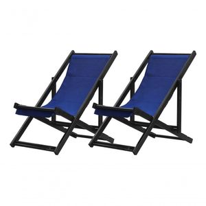 Kit 2 Espreguiçadeiras Dobrável Black Sb-azul Marinho