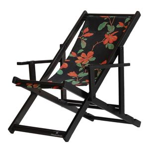 Espreguiçadeira Preguiçosa Dobrável Black Cb-preto Flores