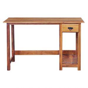 Mesa Escrivaninha Escritório Em Madeira Maciça - Natural