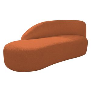 Divã Recamier Curvo Luna 160cm Lado Esquerdo Suede - Adj Decor Cor Terracota