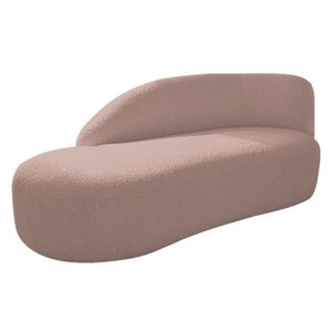 Divã Recamier Curvo Luna 140cm Lado Esquerdo Linho - Adj Decor Cor Rosê