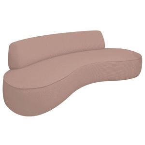 Sofá Curvo 3 Lugares Amsterdã 180cm Linho - Adj Decor Cor Rosê