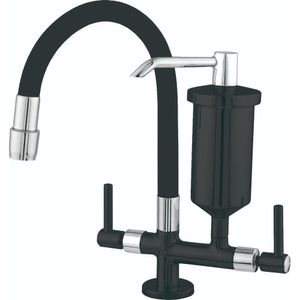 Torneira De Cozinha Ravena Banca Giratória Flex Black Filtro Metal 98173 1-4 Volta Pevilon