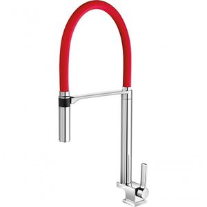 Torneira Docolspice De Cozinha Mesa Bica Alta Cromado-vermelho Docol