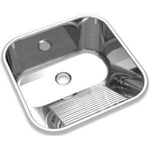 Tanque De Inox Rebordeado 400x400x220mm Ct-40 0.7mm Abertura 2 1-2 Mekal