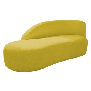 Divã Recamier Curvo Luna 185cm Lado Esquerdo Suede - Doce Sonho Móveis Cor Amarelo