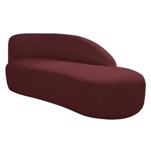 Divã Recamier Curvo Luna 185cm Lado Direito Suede - Doce Sonho Móveis Cor Bordô