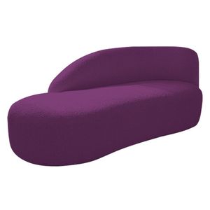 Divã Recamier Curvo Luna 160cm Lado Esquerdo Suede - Doce Sonho Móveis Cor Roxo