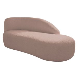 Divã Recamier Curvo Luna 185cm Lado Direito Linho - Doce Sonho Móveis Cor Rosê