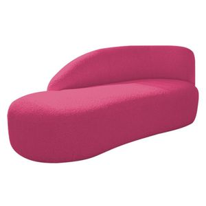 Divã Recamier Curvo Luna 160cm Lado Esquerdo Suede - Doce Sonho Móveis Cor Pink