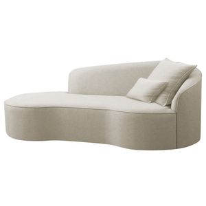 Divã Recamier Curvo Sala De Estar Recepção Inglaterra 200cm Lado Esquerdo Bouclé - Doce Sonho Móveis Cor Bege