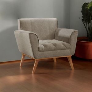 Poltrona Madeira Maciça Lyz Luxo Cappuccino