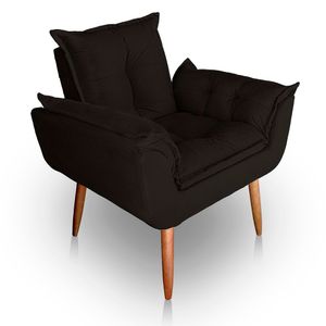 Poltrona Para Sala E Quarto Decorativa Opala Suede Cor Marrom