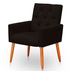 Poltrona Para Sala Reforçada Confortável íris Suede Cor Marrom