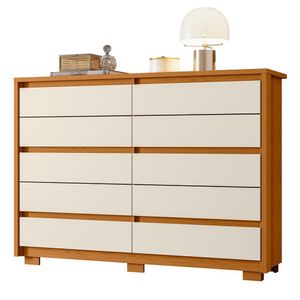 Cômoda Quarto Duetto Com 10 Gavetas Cinamomo/off White Cinamomo/off White
