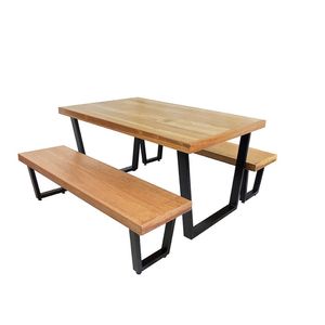 Jogo Mesa E 2 Bancos Industrial Diamond 1,30m Ferragem Preta
