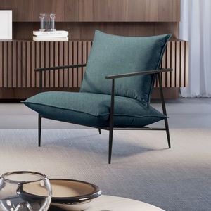 Poltrona Metal Industrial Agatha Luxo Azul