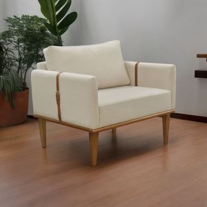 Poltrona Milla Luxo 80 Cm X 82 Cm X 76 Cm Bege Claro