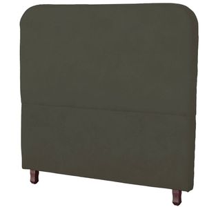 Cabeceira Casal Estofada Para Cama Box Lizza Veludo Cor Tabaco