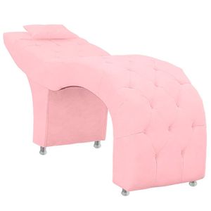 Maca Estofada Capitone Julia Para Estetica Facial Sombrancelha E Cilios Suede Cor Rosa Bebe