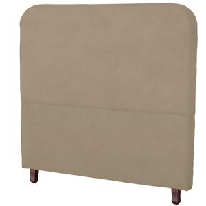 Cabeceira Casal Queen Estofada Para Cama Box Lizza Veludo Cor Bege Médio