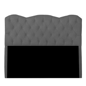 Cabeceira Casal Queen Estofada Para Cama Box Verona Veludo Cor Cinza Chumbo