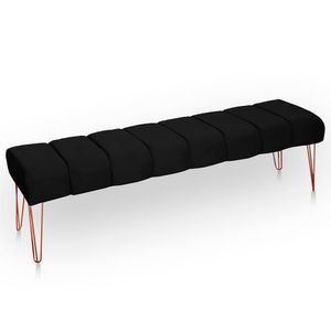 Recamier Estofada Casal Queen Luxo Veludo Preto