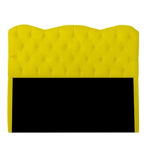 Cabeceira Casal King Size Estofada Para Cama Box Verona Veludo Cor Amarelo