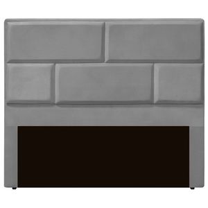 Cabeceira Casal King Size Estofada Para Cama Box Jade Veludo Cinza