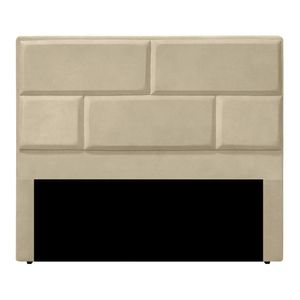 Cabeceira Casal King Size Estofada Para Cama Box Jade Veludo Bege