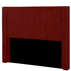 Cabeceira Casal Estofada Para Cama Box Toronto Veludo Cor Marsala