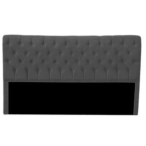 Cabeceira Casal King Size Estofada Para Cama Box Glass Veludo Cor Cinza Chumbo