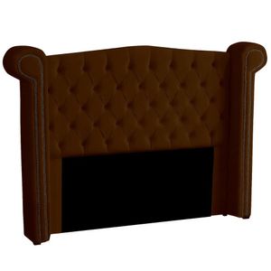 Cabeceira Casal Estofada Para Cama Box Ayla Veludo Cor Marrom