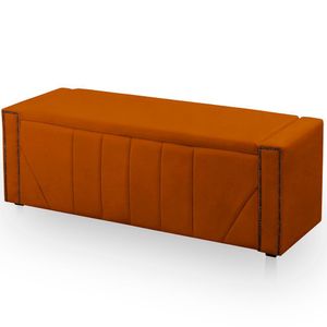 Calçadeira Baú Casal King Size Estofada Toronto Veludo Cor Terracota
