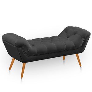 Recamier Estofada Casal King Size Ayla Veludo Cinza Escuro