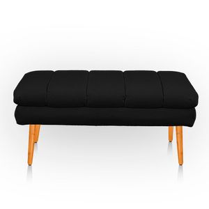 Puff Aparador Estofado Italy Decorativo Veludo Preto