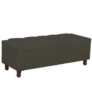 Calçadeira Baú Casal King Size Estofada Valencia Veludo Cor Tabaco