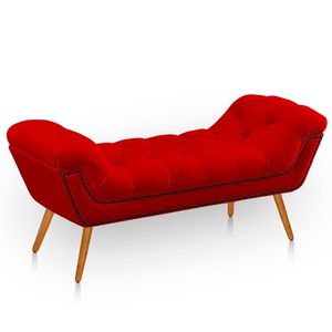 Recamier Estofada Casal Queen Ayla Veludo Cor Vermelho
