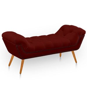 Recamier Estofada Casal Queen Ayla Veludo Cor Marsala
