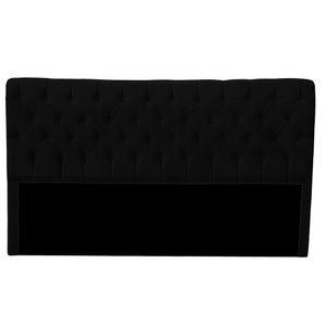 Cabeceira Casal Estofada Para Cama Box Glass Veludo Cor Preto