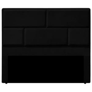 Cabeceira Casal King Size Estofada Para Cama Box Jade Veludo Cor Preto