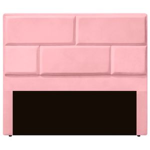 Cabeceira Casal King Size Estofada Para Cama Box Jade Veludo Cor Rosa Bebe