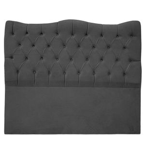 Cabeceira Casal King Size Estofada Para Cama Box Dunas Veludo Cor Preto